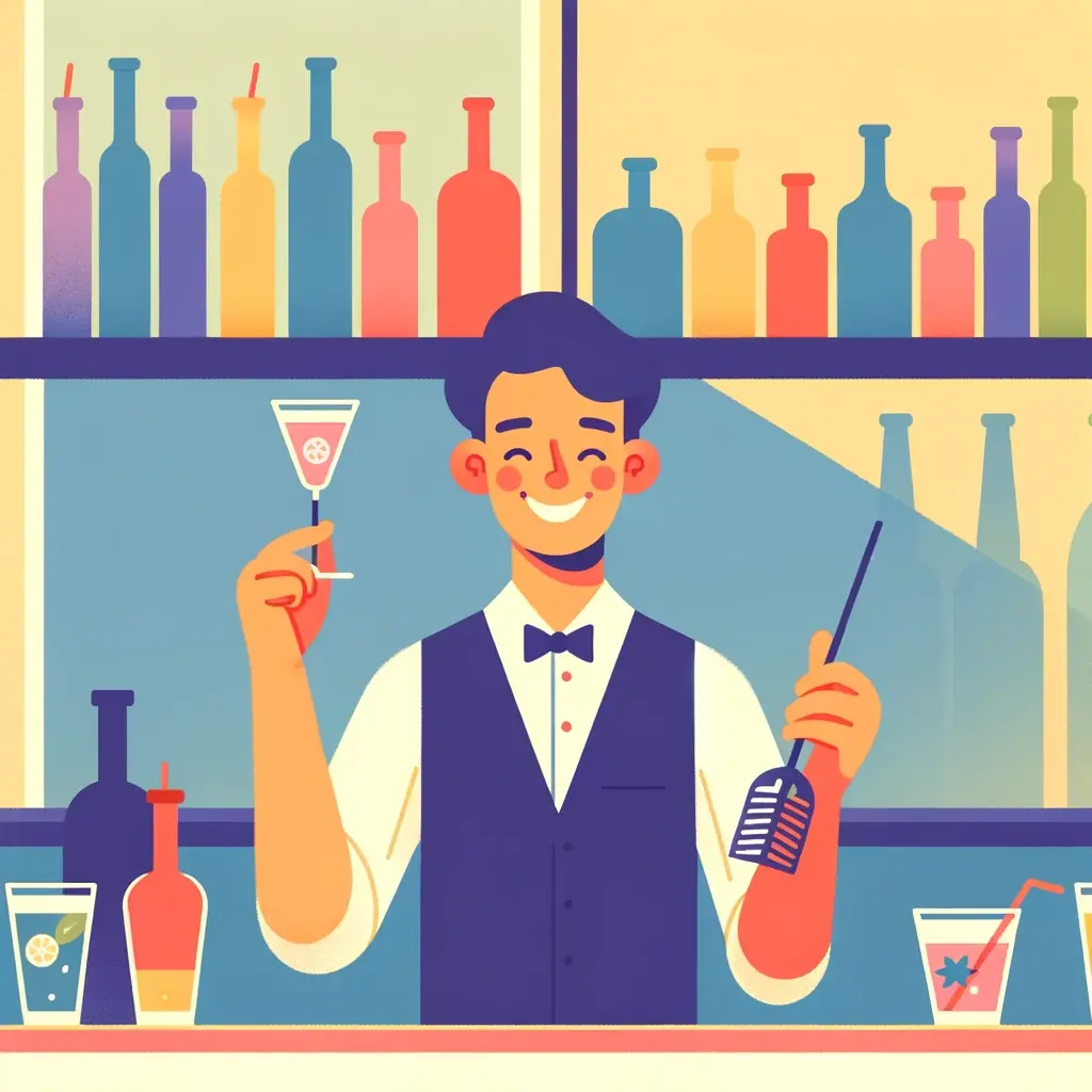 Bartopia Bartender Making a Mixed Drink